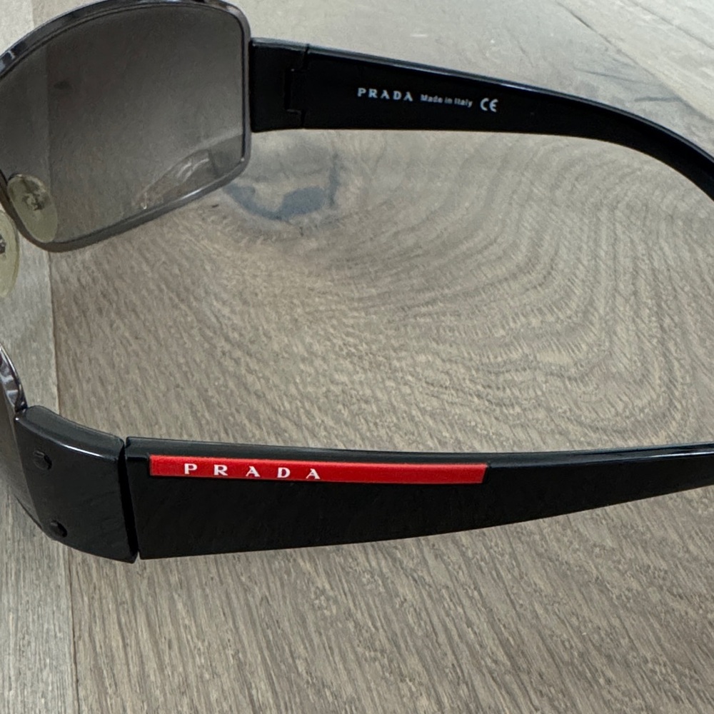 PRADA Black and Gray Shield Sunglasses - Picture 2 of 6